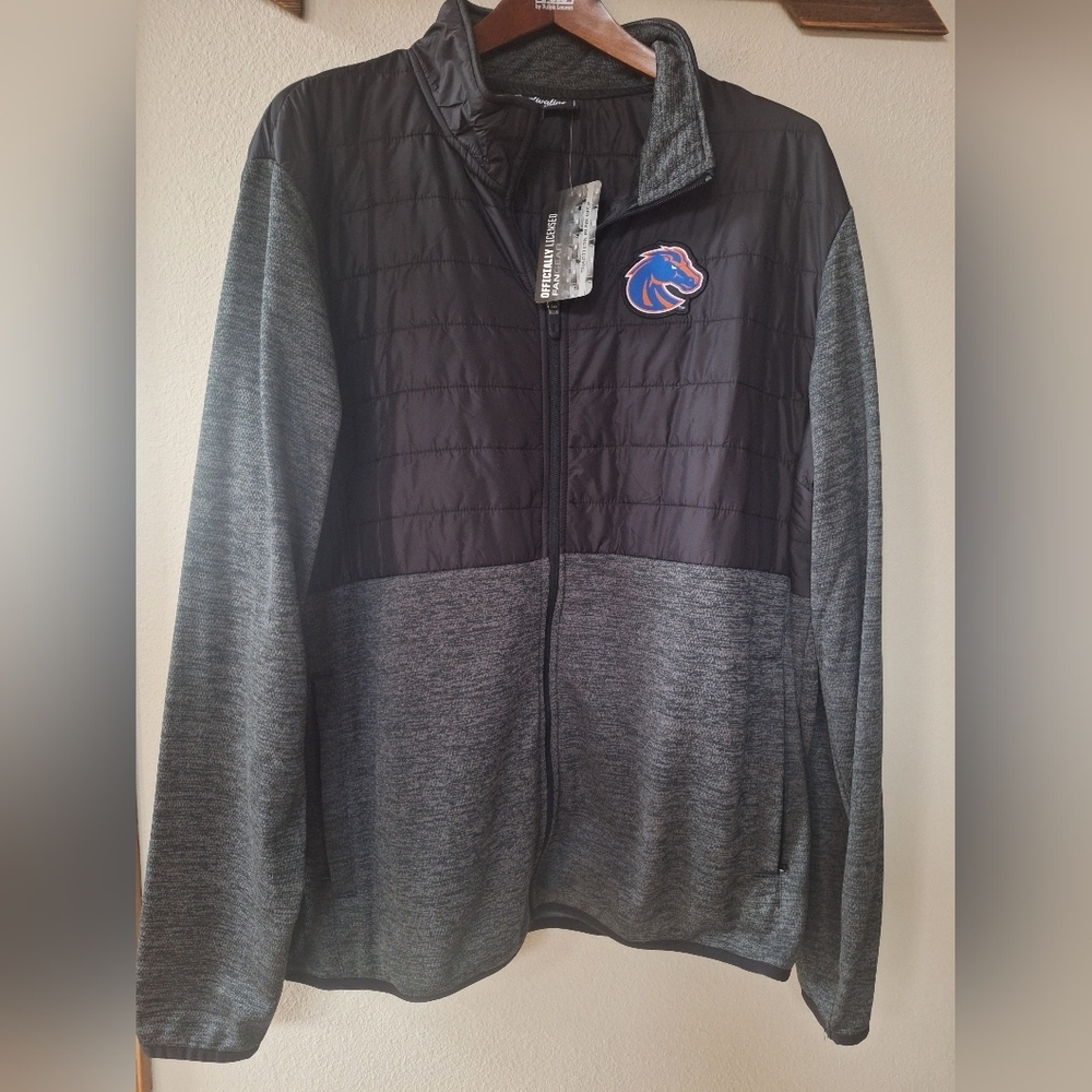 NWT Boise State Broncos Full Zip Mascot Logo Fleece Jacket size Men's 2XL